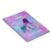 Name-rosa/lila Galaxieunicorn-Notizbuch Notizblock (Rechte Seite)