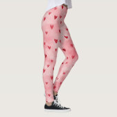 Name Rosa Rote Herzen Leggings (Rechts)