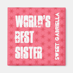 Name-Rosa-Sterne das SUSTER der Welt beste Magnet