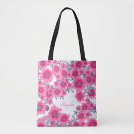 Name Rosa & weiße Pappchen Blumenbeete Blume Tasche