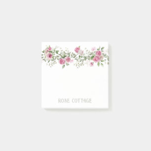 Name Rose Cottage Floral Blumen Post-it Klebezettel