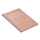 Name Rose Gold Pink Polka Dots angepasst Notizblock (Rechte Seite)