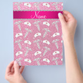 Name Rose Rosa Glitzer Hüte silber Caduceus Flyer (Hand)