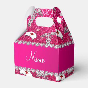 Name Rose Rosa Glitzer Hüte silber Caduceus Geschenkschachtel