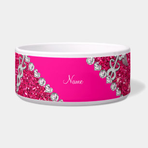 Name Rose Rosa Glitzer Hüte silber Caduceus Napf
