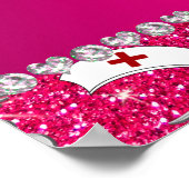 Name Rose Rosa Glitzer Hüte silber Caduceus Poster (Ecke)