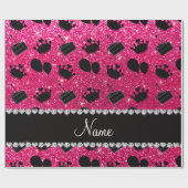 Name Rose Rosa Glitzer Kronen Ballons Kuchen Geschenkpapier (Flach)