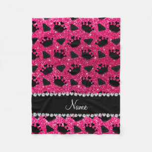 Name Rose Rosa Glitzer Prinzessin Kronen Diamanten Fleecedecke