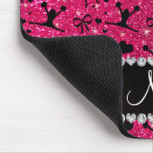 Name-Rosenrosa-Glitter cheerleading Mousepad (Ecke)