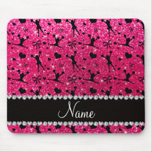 Name-Rosenrosa-Glitter cheerleading Mousepad