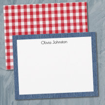 Name || Roter Weißer Büffel Karo Blau Denim Rahmen
