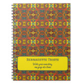 Name Rotes Gelbes Orange Inspiriertes Muster hinzu Notizblock (Vorderseite)