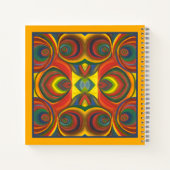 Name Rotes Gelbes Orange Inspiriertes Muster hinzu Notizblock (Rückseite)