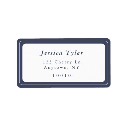 Name-Rücksendesiegel für Navy Blue Modern Italia Adressaufkleber (Vorne)