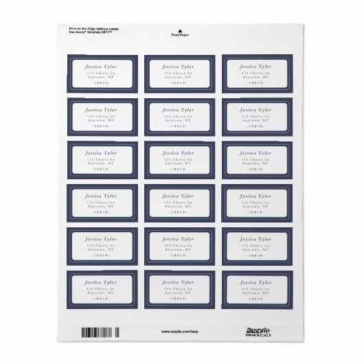 Name-Rücksendesiegel für Navy Blue Modern Italia Adressaufkleber (Vorne)