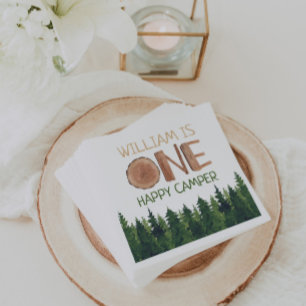 Name Rustic One Happy Camper Serviette