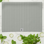 Name Sage Green White Strip Geschirrtuch (Gefaltet)