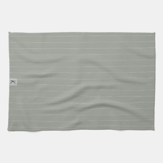 Name Sage Green White Strip Geschirrtuch (Horizontal)