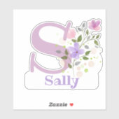 Name Sally mit dem Letter S Sticker Cut-Out (Blatt)
