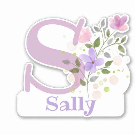 Name Sally mit dem Letter S Sticker Cut-Out (Vorderseite)