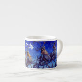 Name Santa mit Spielzeug Classic SMALL Cup Blue hi Espressotasse (Vorderseite Rechts)