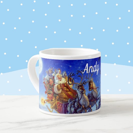 Name Santa mit Spielzeug Classic SMALL Cup Blue hi Espressotasse