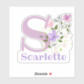 Name Scarlette mit dem Letter S-Aufkleber-Ausschni Aufkleber (Blatt)