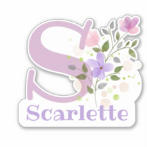 Name Scarlette mit dem Letter S-Aufkleber-Ausschni