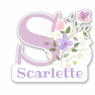 Name Scarlette mit dem Letter S-Aufkleber-Ausschni Aufkleber
