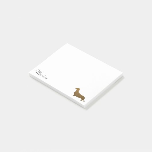 Name-Schablone der Imitat-Glitzer-Dackel-Ikonen-| Post-it Klebezettel (angewinkelt)