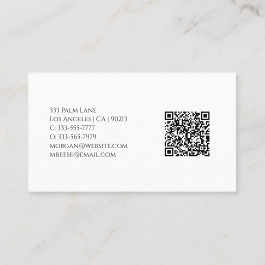 Name, Schattenmonogramm, QR-Code erstellen, Vs 2 Visitenkarte (Rückseite)