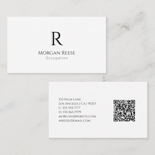 Name, Schattenmonogramm, QR-Code erstellen, Vs 2 Visitenkarte (Vorne/Hinten)