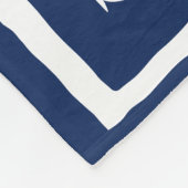 Name Schiff Navy Blue White Anchors Nautic Fleecedecke (Ecke)