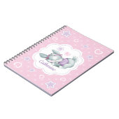 Name-Schlafenhäschen in rosa und in Lila Notizblock (Linke Seite)