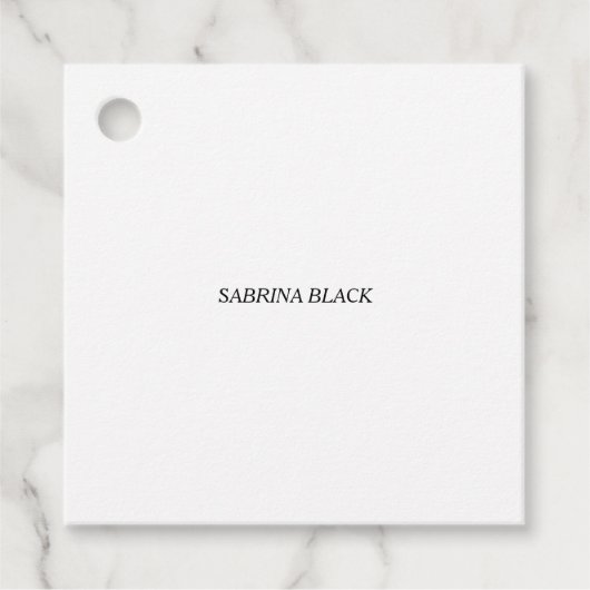 Name Schlicht Modern Minimalistisch Simple White Geschenkanhänger (Vorderseite)