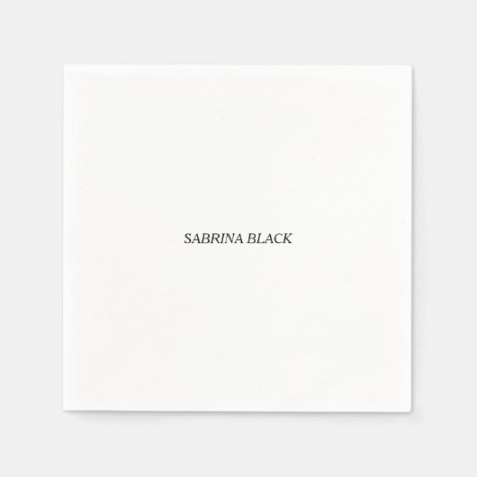 Name Schlicht Modern Minimalistisch Simple White Serviette (Vorderseite)