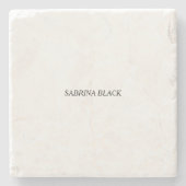 Name Schlicht Modern Minimalistisch Simple White Steinuntersetzer (Vorderseite)