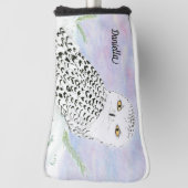 Name Schneekugel im Winter Sonnenuntergang Farbsti Golf Headcover (Rotieren 90)