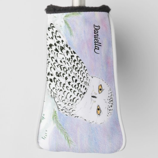 Name Schneekugel im Winter Sonnenuntergang Farbsti Golf Headcover (Rotieren 90)