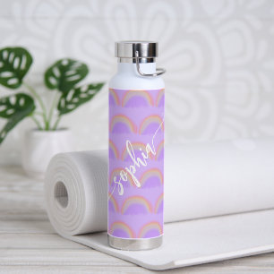 Name Schrift bunt Regenbogen Muster personalisiert Trinkflasche