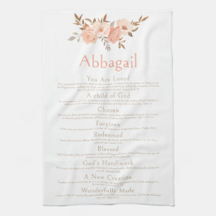 Name Schrift Christliche Identität Bibel Floral Geschirrtuch