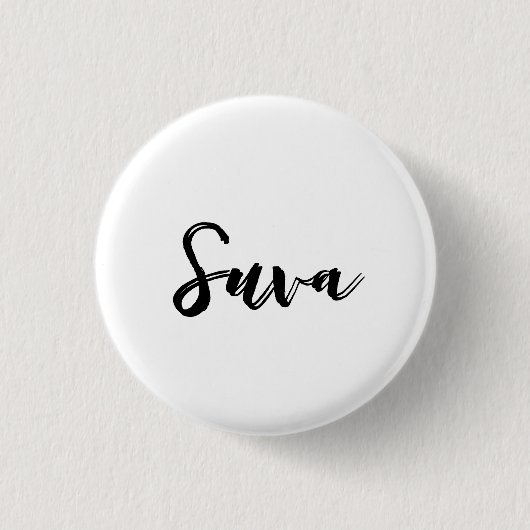 Name Schrift Vintage Rosa Streifen Button (Vorderseite)