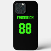 Name Schwarz und Neon Green Jersey Case-Mate iPhone Hülle (Rückseite)