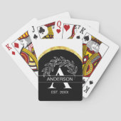 Name Schwarz und Weiß Mit Monogramm Spielkarten (Rückseite)