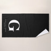 Name Schwarz/Weiß Badehandtuch (Badehandtuch)