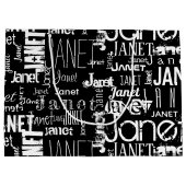 Name Schwarz-weiß Typografie Word Cloud Große Geschenktüte (Rückseite)