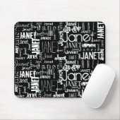 Name Schwarz-weiße Maus-Pad | Personalisieren Mousepad (Mit Mouse)