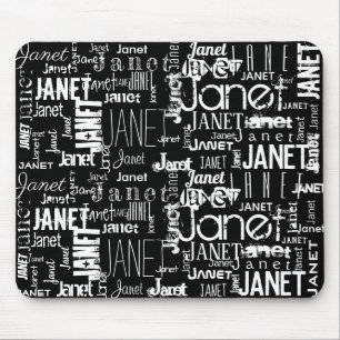 Name Schwarz-weiße Maus-Pad   Personalisieren Mousepad