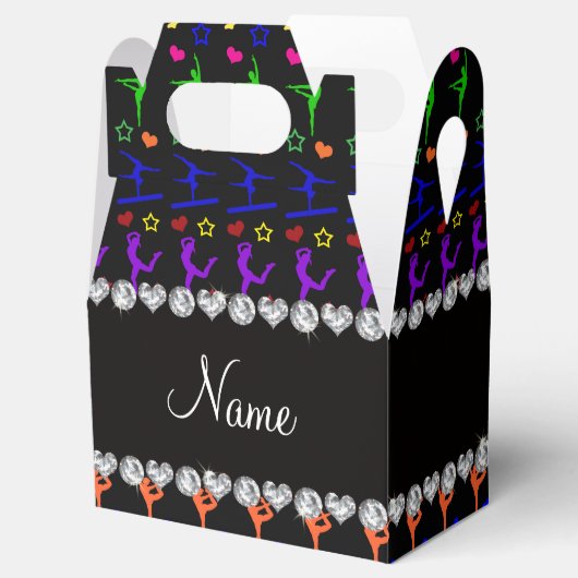Name Schwarze Regenbogengymnastik Sterne Geschenkschachtel (Geöffnet)