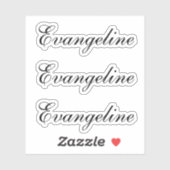 Name Script Aufkleber (Blatt)